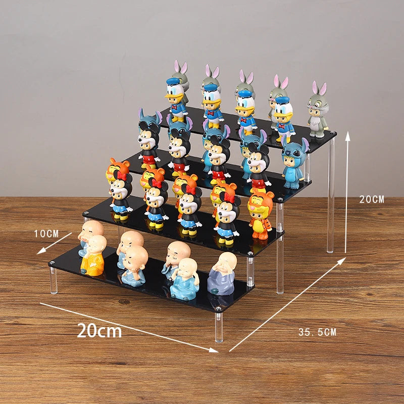 Black Acrylic Riser Display Shelf Perfume Stand Cologne Cupcake Stand for Funko POP Figures Desserts Holder Collection Cosmetic