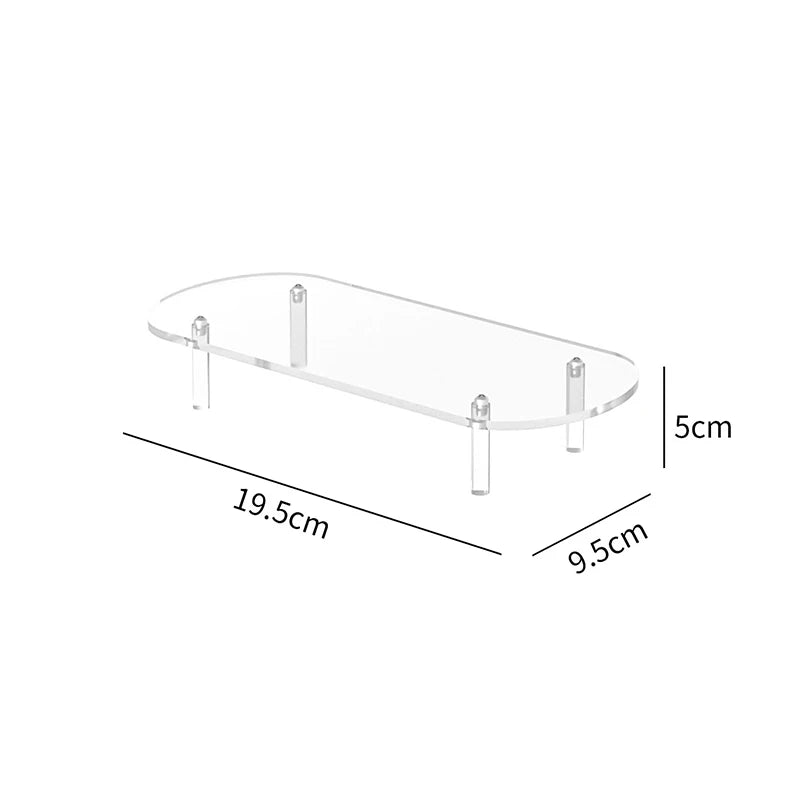 Acrylic Display Stand Rounded Corners Display Shelf Cupcake Perfume Jewelry Organizer Transparent Shelves Storage Organization