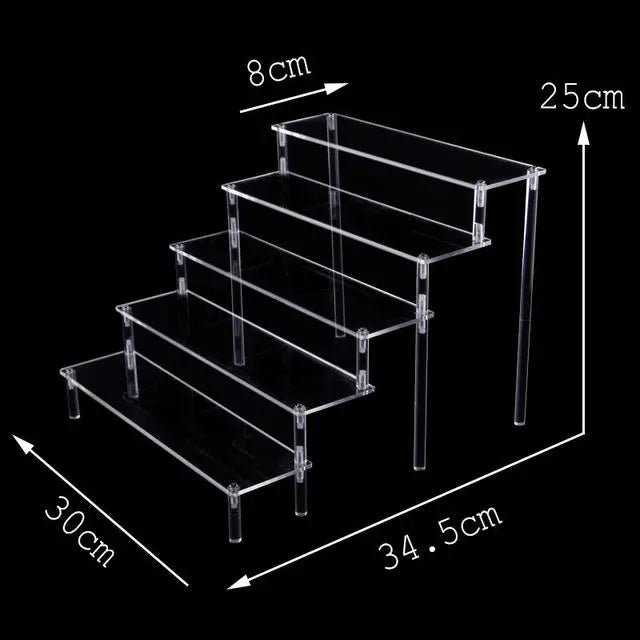 Black Acrylic Riser Display Shelf Perfume Stand Cologne Cupcake Stand for Funko POP Figures Desserts Holder Collection Cosmetic
