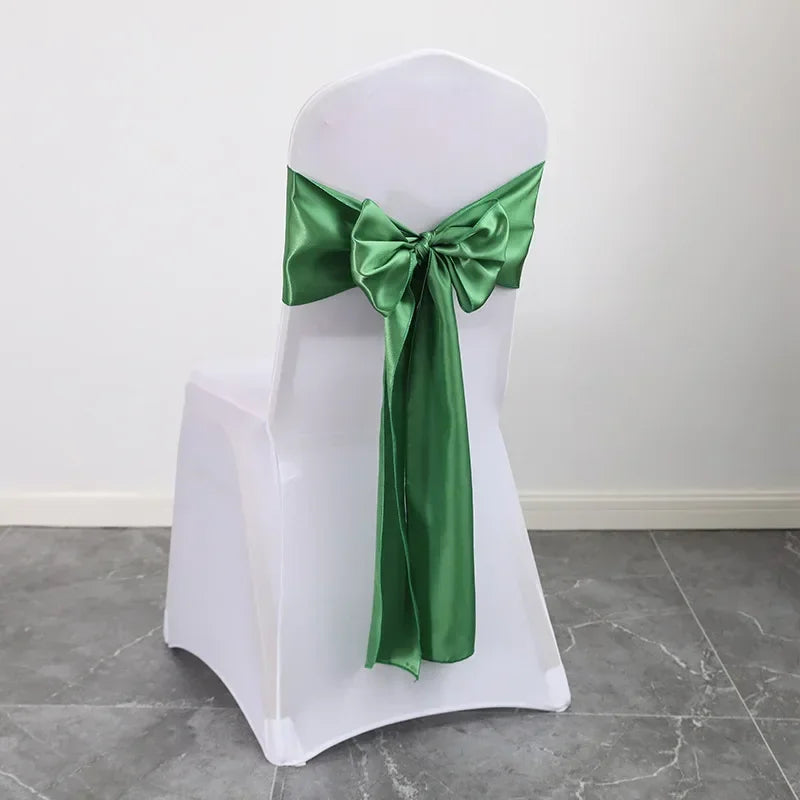 Satin Sash Bow Tie Self-Tie Wedding Decoration Chair - Shiny Look Luxury for Birthday Party Festival Hotel Holiday Dining Room