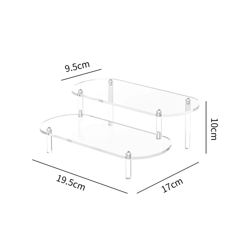 Acrylic Display Stand Rounded Corners Display Shelf Cupcake Perfume Jewelry Organizer Transparent Shelves Storage Organization