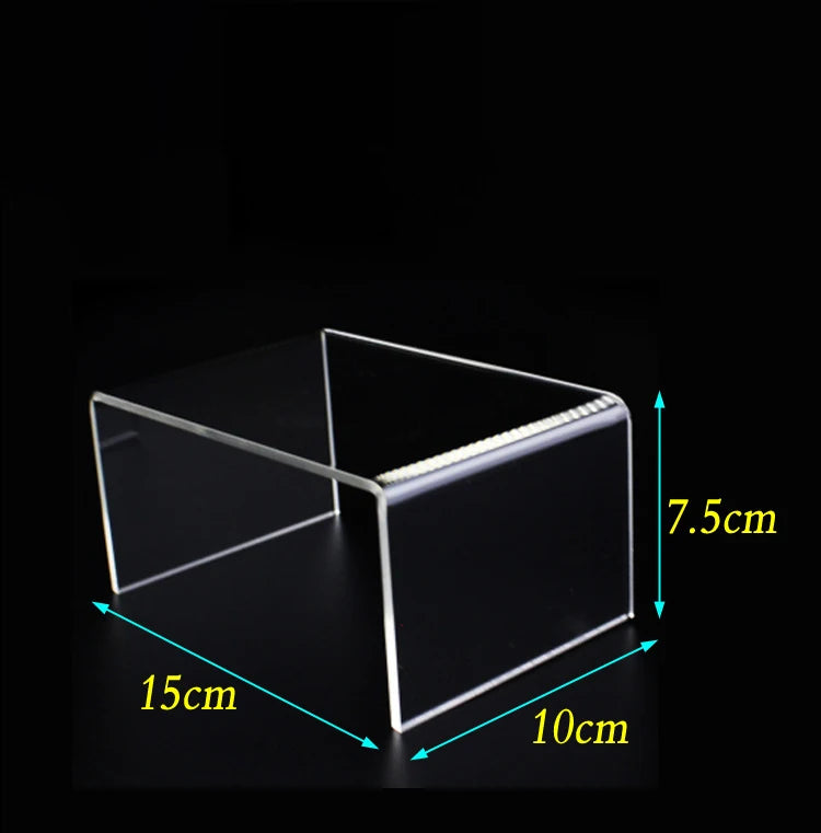 Acrylic Riser,Rectangular Acrylic Display Stand Shelf Clear Display Risers for Decor,Cake,Funko Pop,Retail Shoe Showcase Shelves