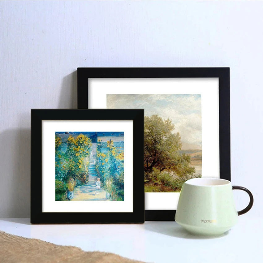 Square Wood Photo Frame For Wall Hanging 20X20 25X25cm Wood Picture Frame Stand For Pictures Photo Decor Commemorative Gift
