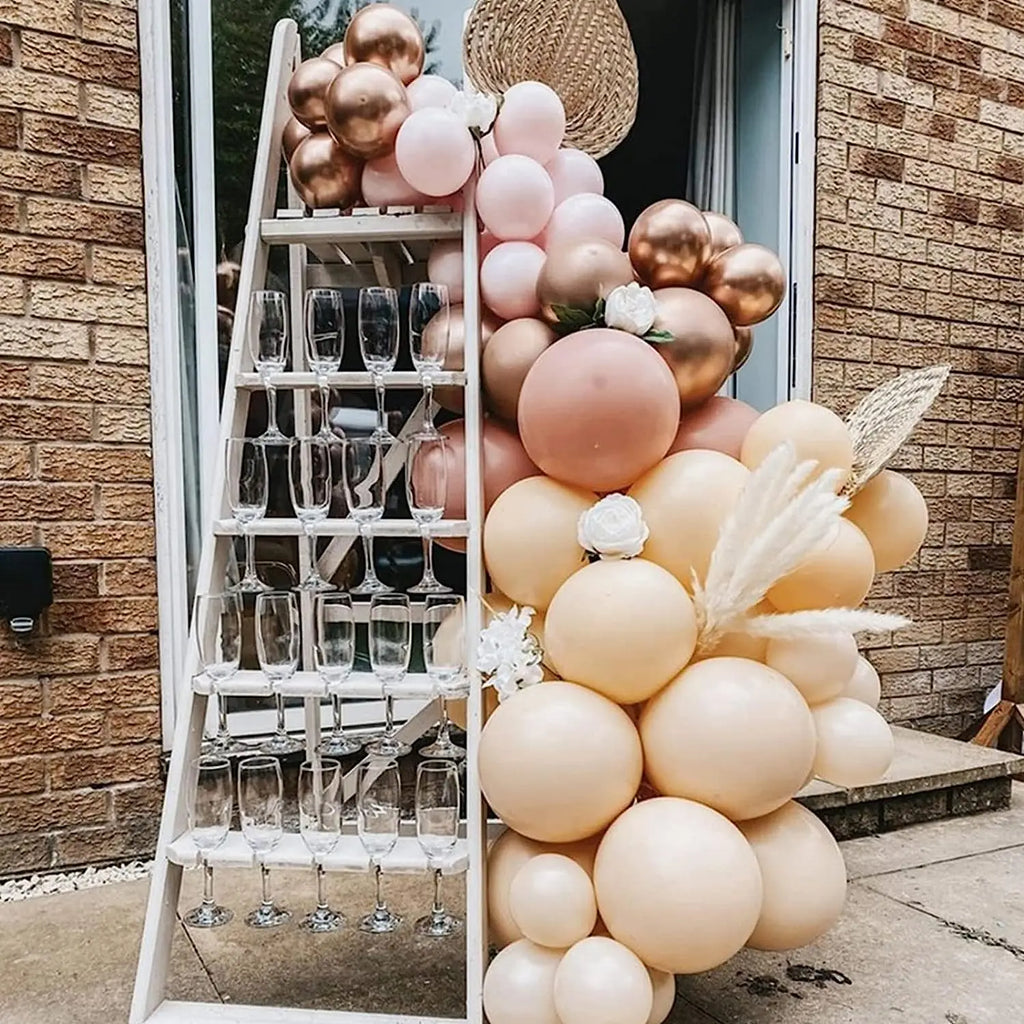40Pcs Boho Pink Sand White Latex Balloons 10inch Metal Chrome Gold Balloons for Birthday Wedding Baby Shower Party Decor Globos