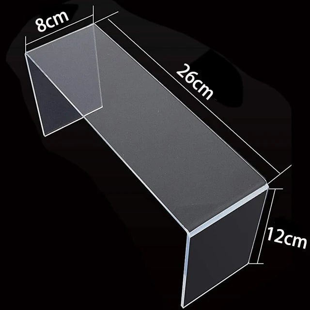 Acrylic Riser,Rectangular Acrylic Display Stand Shelf Clear Display Risers for Decor,Cake,Funko Pop,Retail Shoe Showcase Shelves