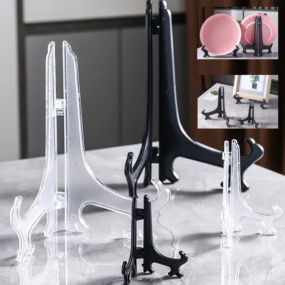 Plastic Acrylic Easels or Stand/Plate Holders to Display Pictures or Other Items at Weddings, Home Decoration, Birthdays, Tables