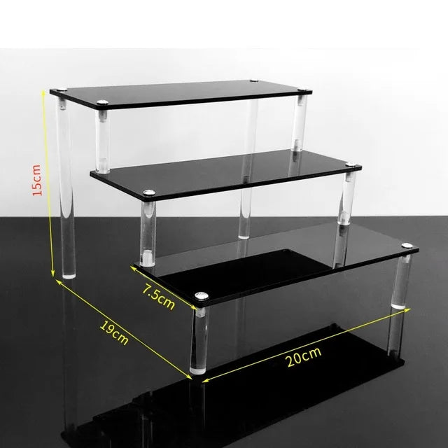 1-5 Tier Acrylic Display Stand,Clear Display Riser Rack for Cupcake,Perfume Doll Décor and Organizer Amiibo Funko POP Figures