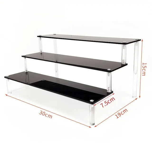 1-5 Tier Acrylic Display Stand,Clear Display Riser Rack for Cupcake,Perfume Doll Décor and Organizer Amiibo Funko POP Figures