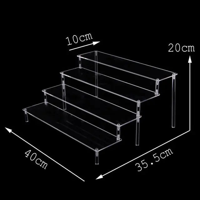 Black Acrylic Riser Display Shelf Perfume Stand Cologne Cupcake Stand for Funko POP Figures Desserts Holder Collection Cosmetic