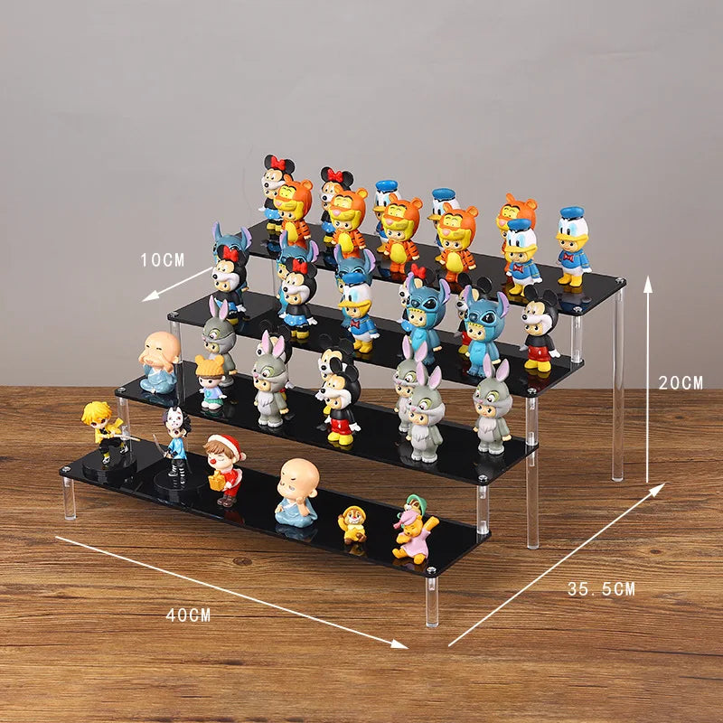 Black Acrylic Riser Display Shelf Perfume Stand Cologne Cupcake Stand for Funko POP Figures Desserts Holder Collection Cosmetic