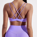 Solid Color Cross Fitness Bra Soft High Strength Women Tight Sport Top Comprehensive Training Gym Yoga Underwear With Chest Pad