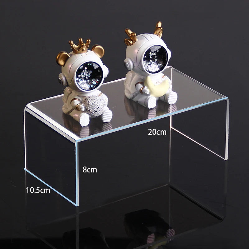 Acrylic Riser,Rectangular Acrylic Display Stand Shelf Clear Display Risers for Decor,Cake,Funko Pop,Retail Shoe Showcase Shelves