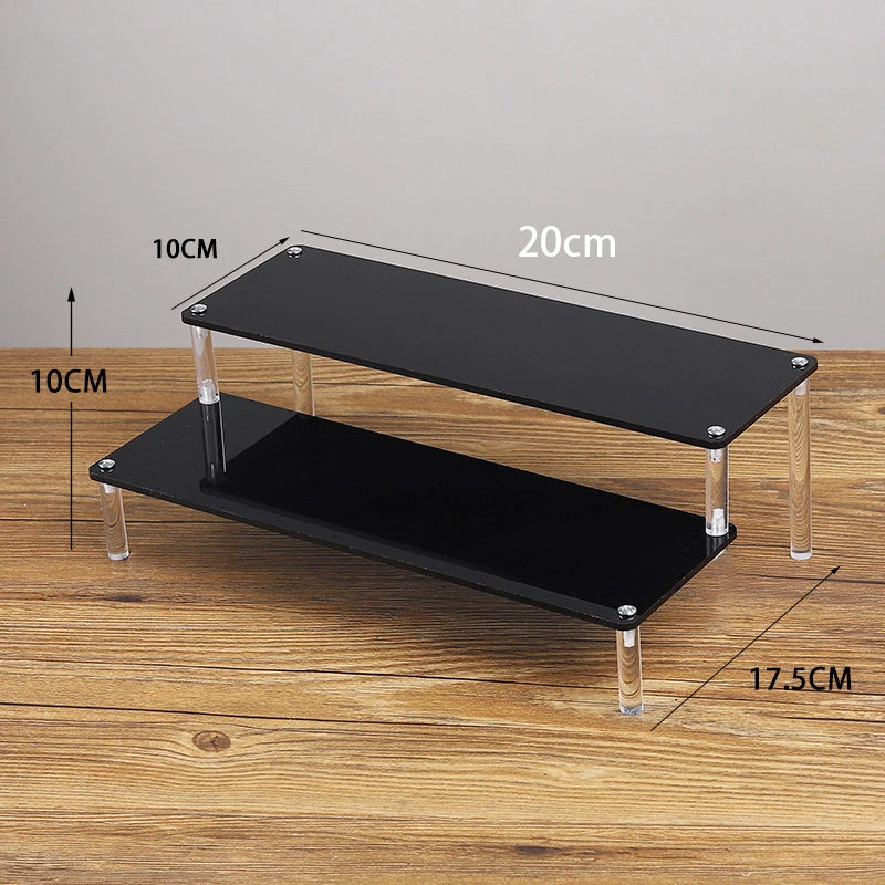 Black Acrylic Riser Display Shelf Perfume Stand Cologne Cupcake Stand for Funko POP Figures Desserts Holder Collection Cosmetic