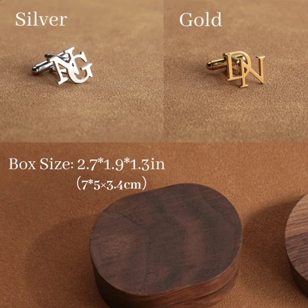Customized initial cufflinks for weddings. Prepare wedding gifts for him. Prepare cufflinks for men. Prepare gifts for dad