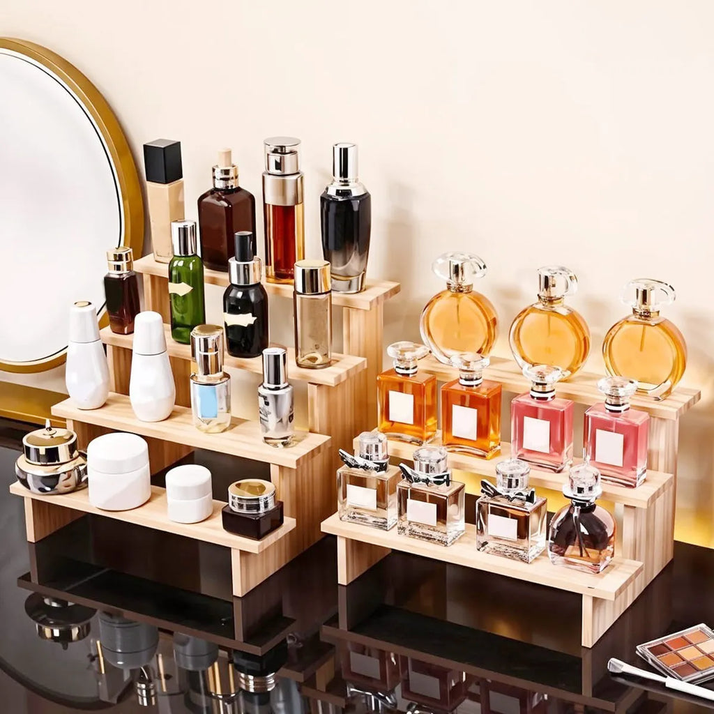 Wooden display rack, perfume, cosmetics storage rack, jewelry rack, for party decoration, commercial display rack