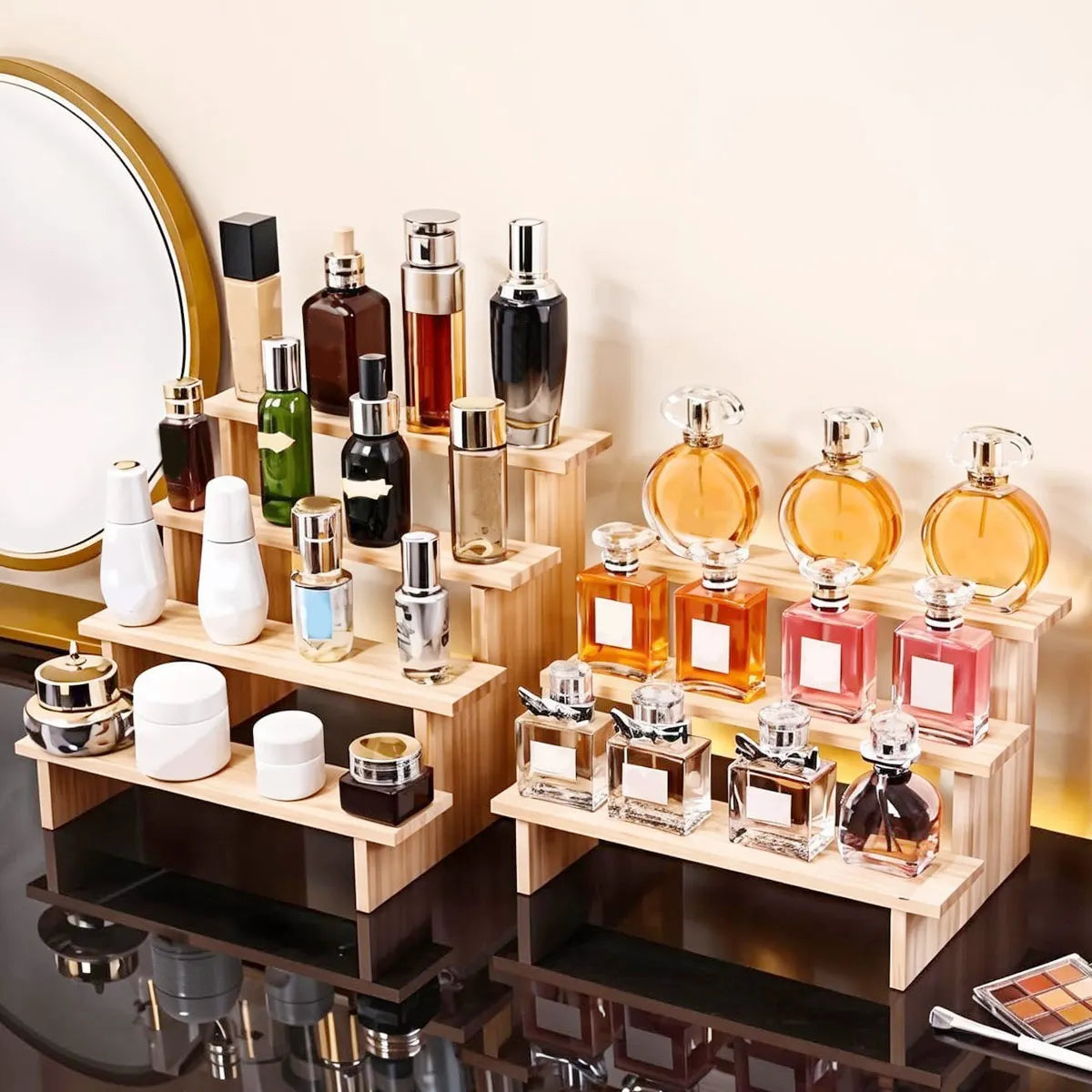 Wooden display rack, perfume, cosmetics storage rack, jewelry rack, for party decoration, commercial display rack