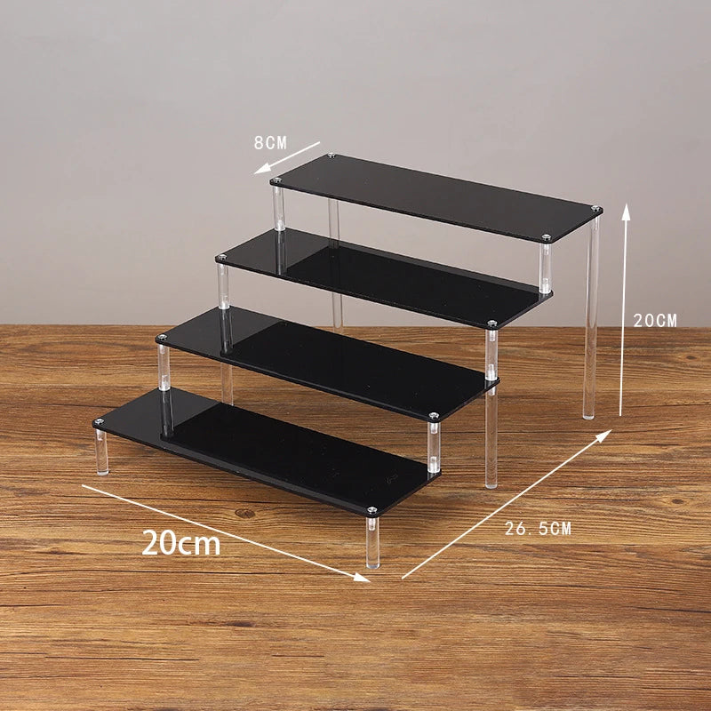 Black Acrylic Riser Display Shelf Perfume Stand Cologne Cupcake Stand for Funko POP Figures Desserts Holder Collection Cosmetic