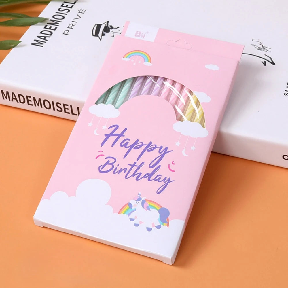 12/48pcs/1case Birthday Candles Spiral Cake Candles Long Thin Cake Candles For Wedding Party And Cake Decoration