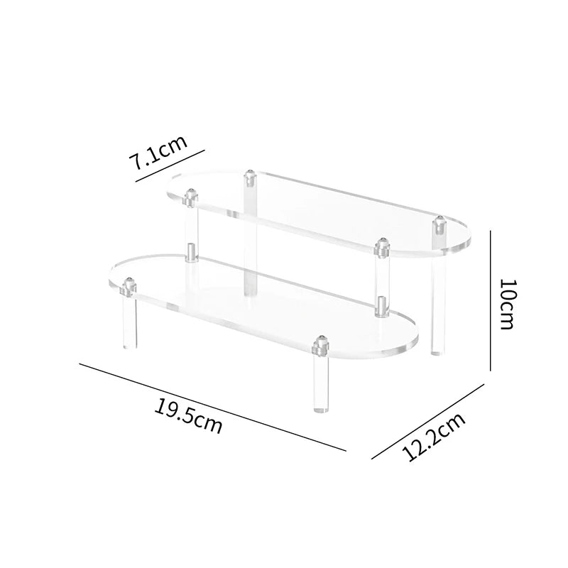 Acrylic Display Stand Rounded Corners Display Shelf Cupcake Perfume Jewelry Organizer Transparent Shelves Storage Organization