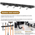 Wall Mount Broom Holder Stainless Steel 5 Racks With 4 Hooks Mop Broom Organizer Heavy Duty Laundry Room Garage Storage Hanger