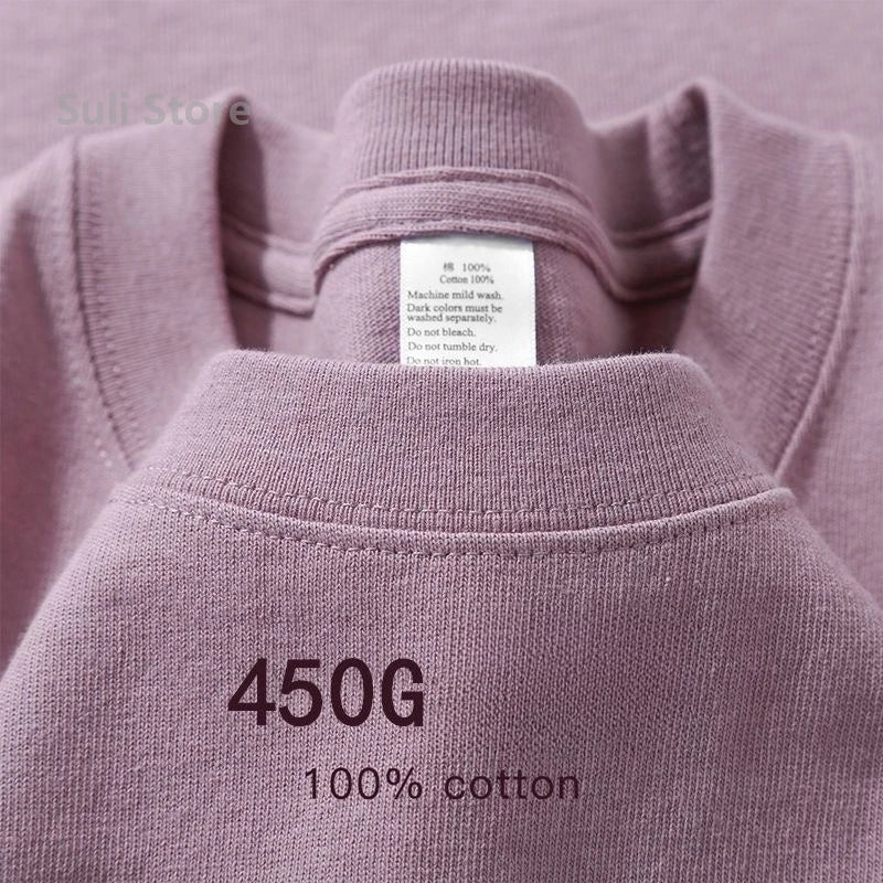 100% Cotton T Shirts Unisex 450G High Quality White T-shirts Tee Shirts Summer Blank Tshirt For Men Camisetas Para Hombre
