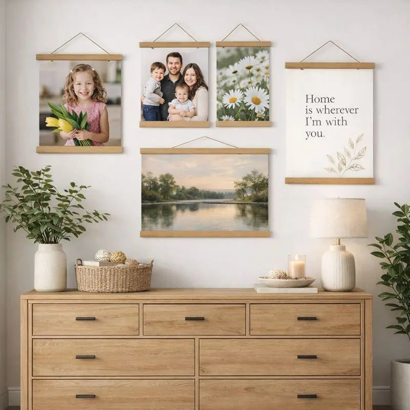 Magnetic Frames Teak Pine Wood Picture Poster Hanger Frame For Wall Art Canvas Print Painting Kids Room Home Decor 30x40 40x60CM