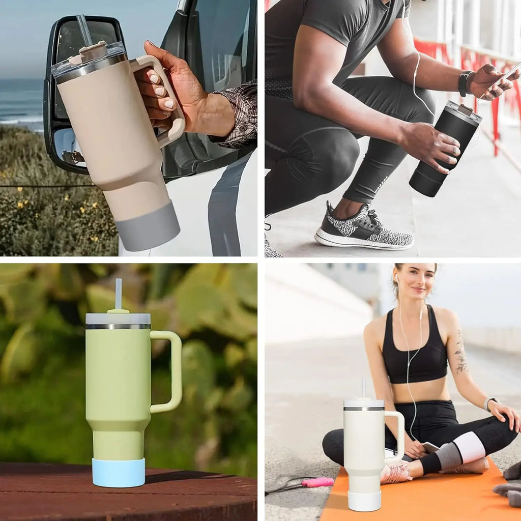 Silicone Insulated Cup Protective Sleeve For 40oz 30oz 20oz Water Bottle Silicone Boot Bottom Sleeve Cover Non-Slip Cup Sleeve