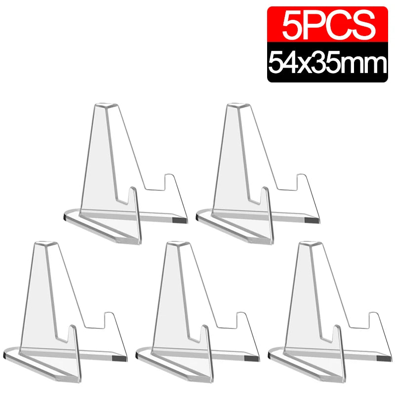 50/1pcs Transparent Acrylic Coin Display Stand Holders Small Easel Rack Card Commemorative Challenge Coin Capsule Holder Support