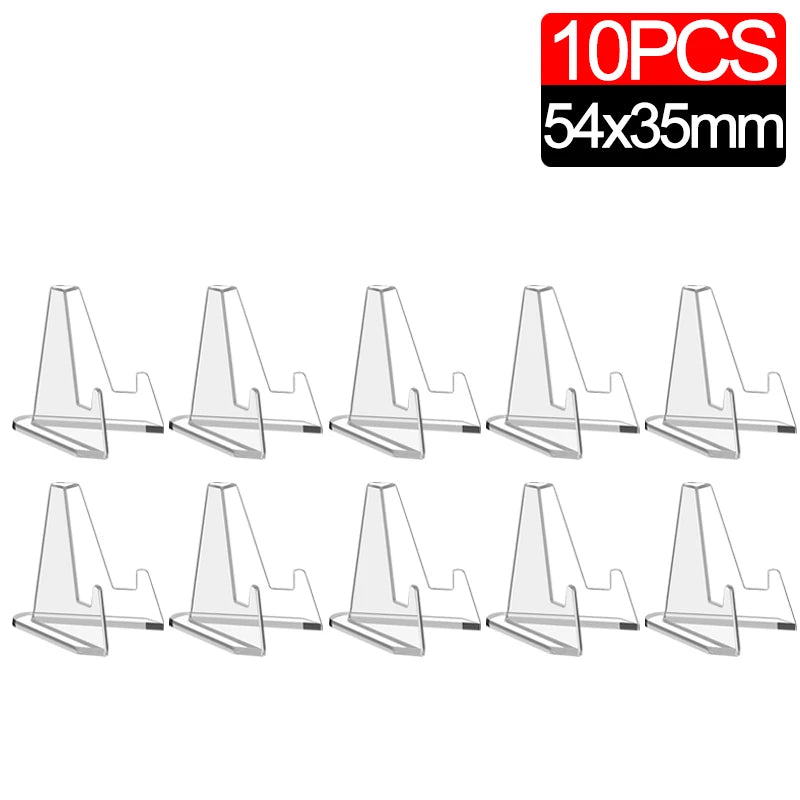 50/1pcs Transparent Acrylic Coin Display Stand Holders Small Easel Rack Card Commemorative Challenge Coin Capsule Holder Support