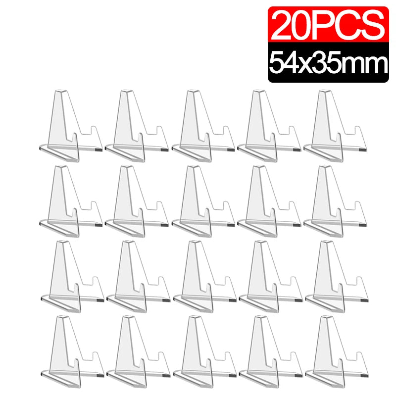 50/1pcs Transparent Acrylic Coin Display Stand Holders Small Easel Rack Card Commemorative Challenge Coin Capsule Holder Support