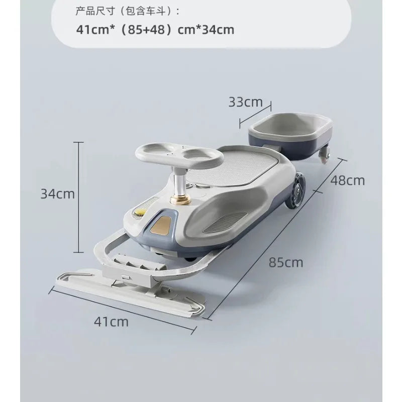 Children Foldable Mini Kart Ride Children Household Help Floor Mop House