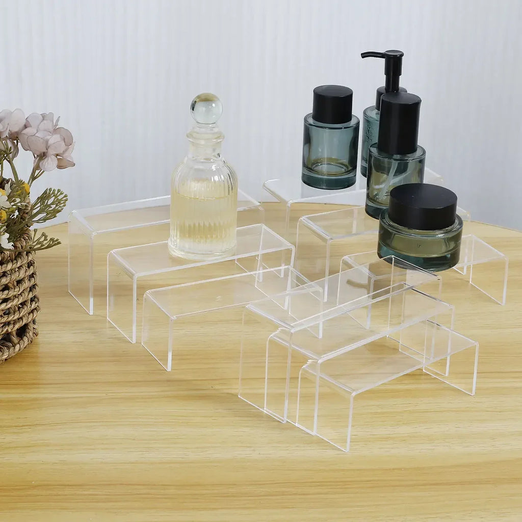 3/6/9/12Pcs Acrylic Display Stand Multifunctional Transparently Mini Model Storage Rack for Perfume Doll Jewelry Decor Organzier