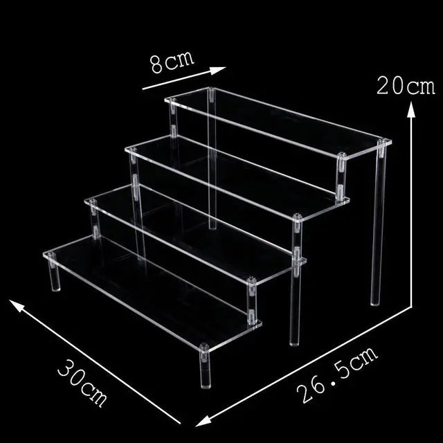 Black Acrylic Riser Display Shelf Perfume Stand Cologne Cupcake Stand for Funko POP Figures Desserts Holder Collection Cosmetic