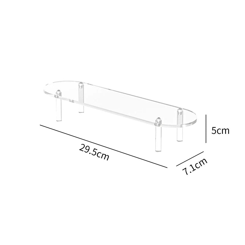 Acrylic Display Stand Rounded Corners Display Shelf Cupcake Perfume Jewelry Organizer Transparent Shelves Storage Organization