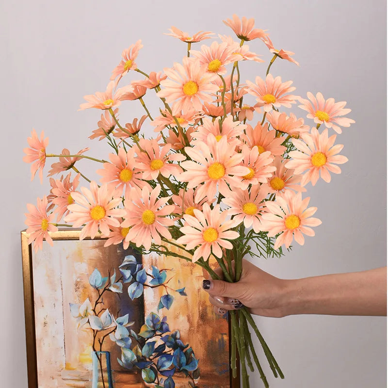 3/5/10Pcs Artificial White Daisy Flower Bouquet DIY Vase Home Garden Living Room Decoration Wedding Party Silk Fake Flowers