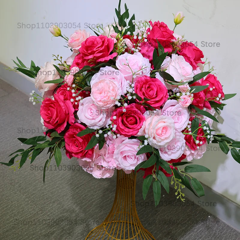 New 70/50/40/30/20cm Wedding Table Centerpiece Flower Wreath, Candlestick Decor, Rose, Green Leaf, Floral Arrangement, Christmas