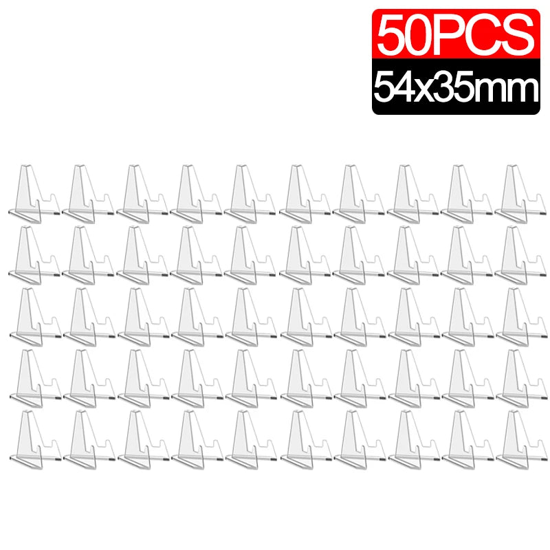 50/1pcs Transparent Acrylic Coin Display Stand Holders Small Easel Rack Card Commemorative Challenge Coin Capsule Holder Support