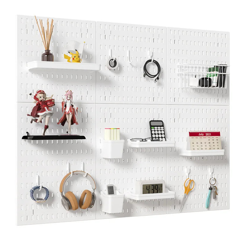 INS Style Punch-free Hole Board Wall Shelf Hooks Self-adhesive Desk Vertical Rack Accessories Hook Wall Decoration Organizer