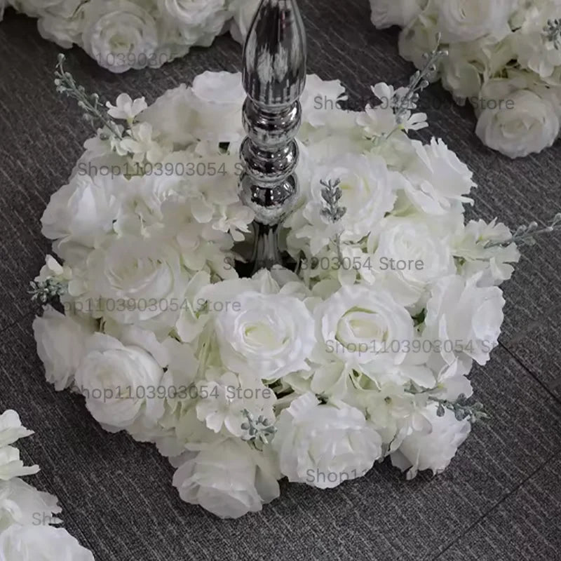 New 70/50/40/30/20cm Wedding Table Centerpiece Flower Wreath, Candlestick Decor, Rose, Green Leaf, Floral Arrangement, Christmas