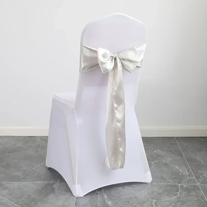 Satin Sash Bow Tie Self-Tie Wedding Decoration Chair - Shiny Look Luxury for Birthday Party Festival Hotel Holiday Dining Room