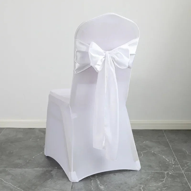 Satin Sash Bow Tie Self-Tie Wedding Decoration Chair - Shiny Look Luxury for Birthday Party Festival Hotel Holiday Dining Room