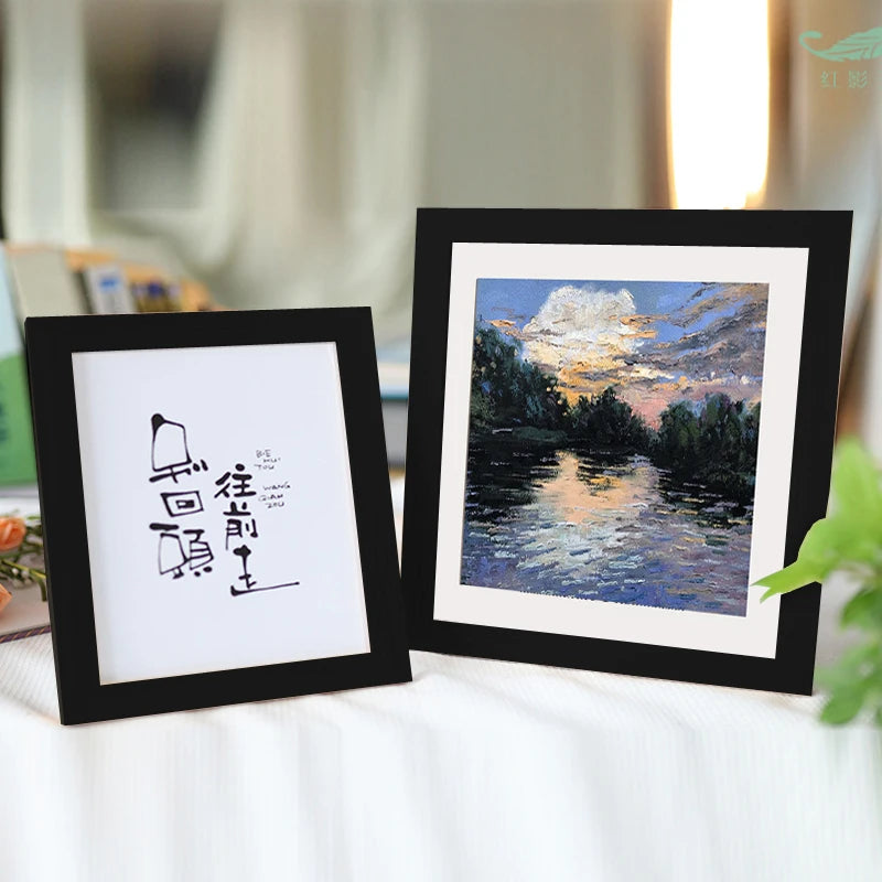Square Wood Photo Frame For Wall Hanging 20X20 25X25cm Wood Picture Frame Stand For Pictures Photo Decor Commemorative Gift