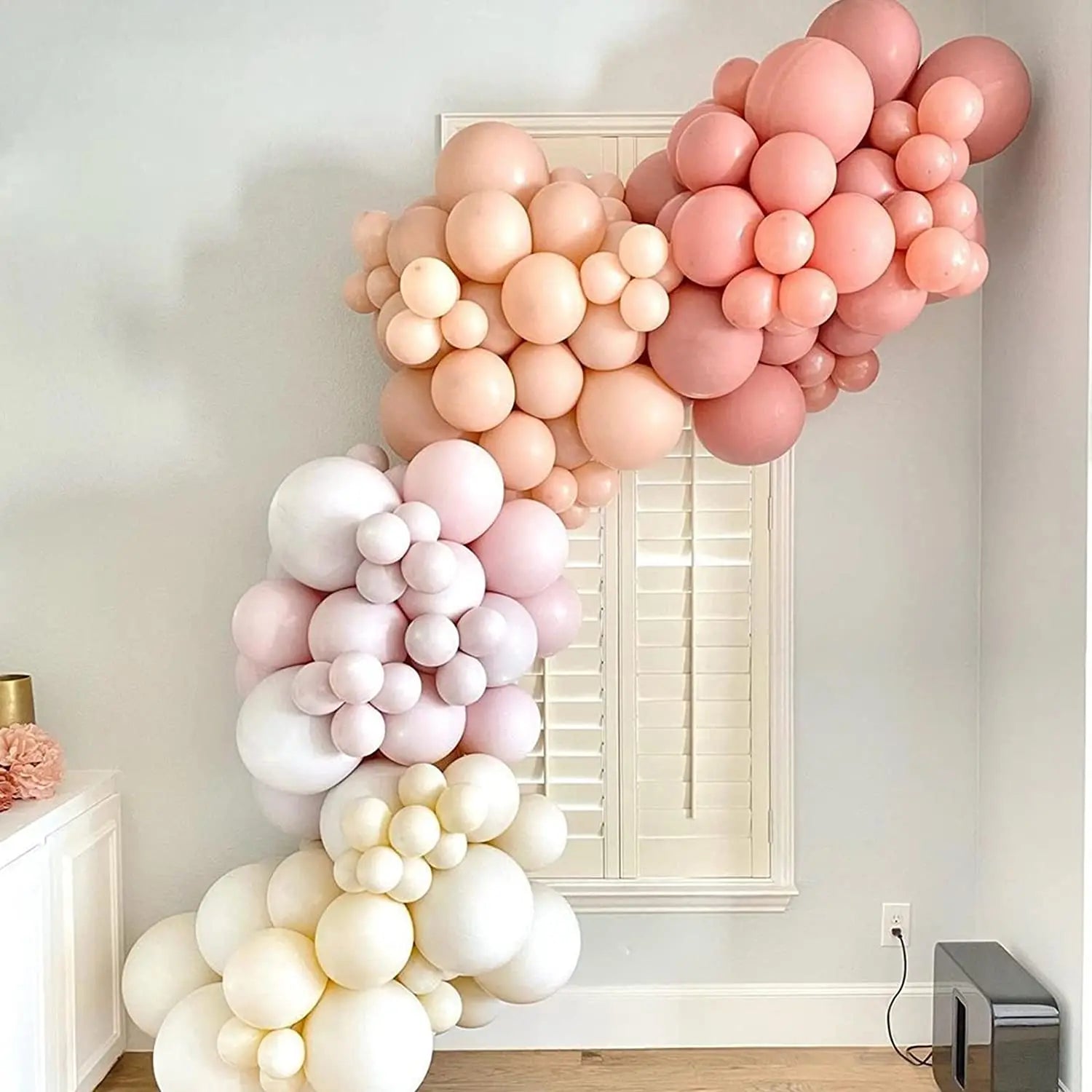 40Pcs Boho Pink Sand White Latex Balloons 10inch Metal Chrome Gold Balloons for Birthday Wedding Baby Shower Party Decor Globos