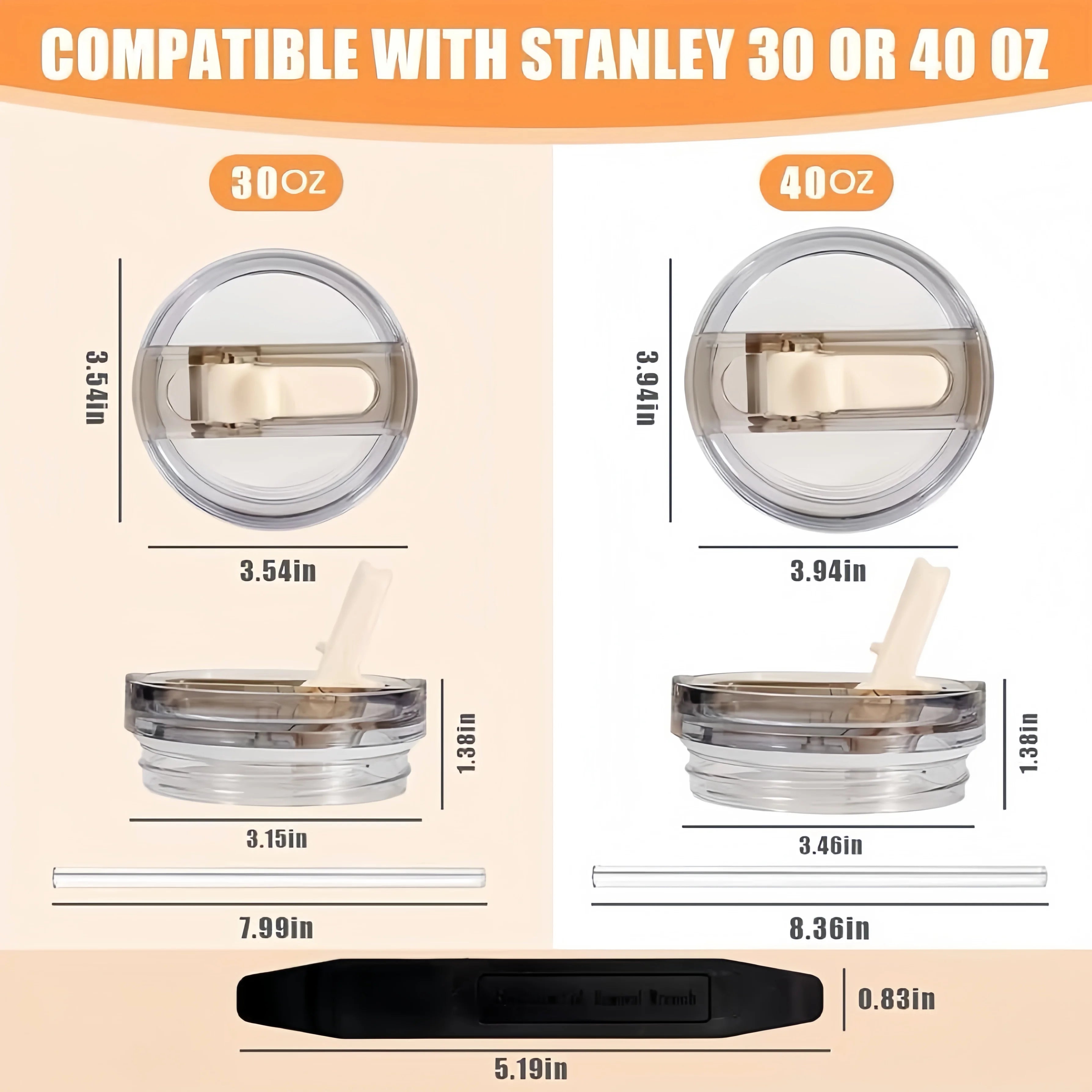 For Stanley 20oz 30oz 40oz Leak-Proof Flip Straw Lid Replacement, BPA-Free Detachable Travel Cover Accessories Easy Cleaning