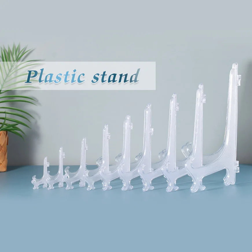 Plastic Acrylic Easels or Stand/Plate Holders to Display Pictures or Other Items at Weddings, Home Decoration, Birthdays, Tables
