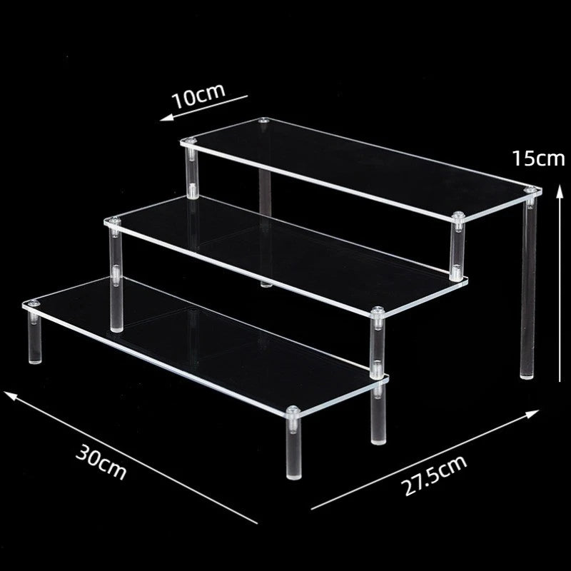 Black Acrylic Riser Display Shelf Perfume Stand Cologne Cupcake Stand for Funko POP Figures Desserts Holder Collection Cosmetic