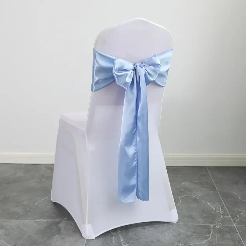 Satin Sash Bow Tie Self-Tie Wedding Decoration Chair - Shiny Look Luxury for Birthday Party Festival Hotel Holiday Dining Room