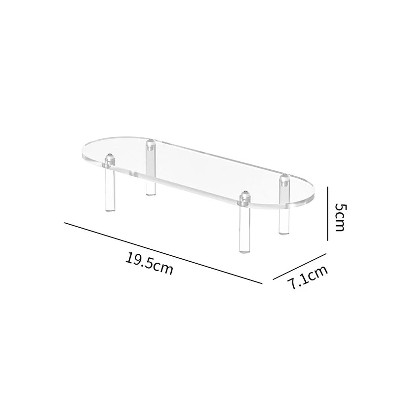 Acrylic Display Stand Rounded Corners Display Shelf Cupcake Perfume Jewelry Organizer Transparent Shelves Storage Organization