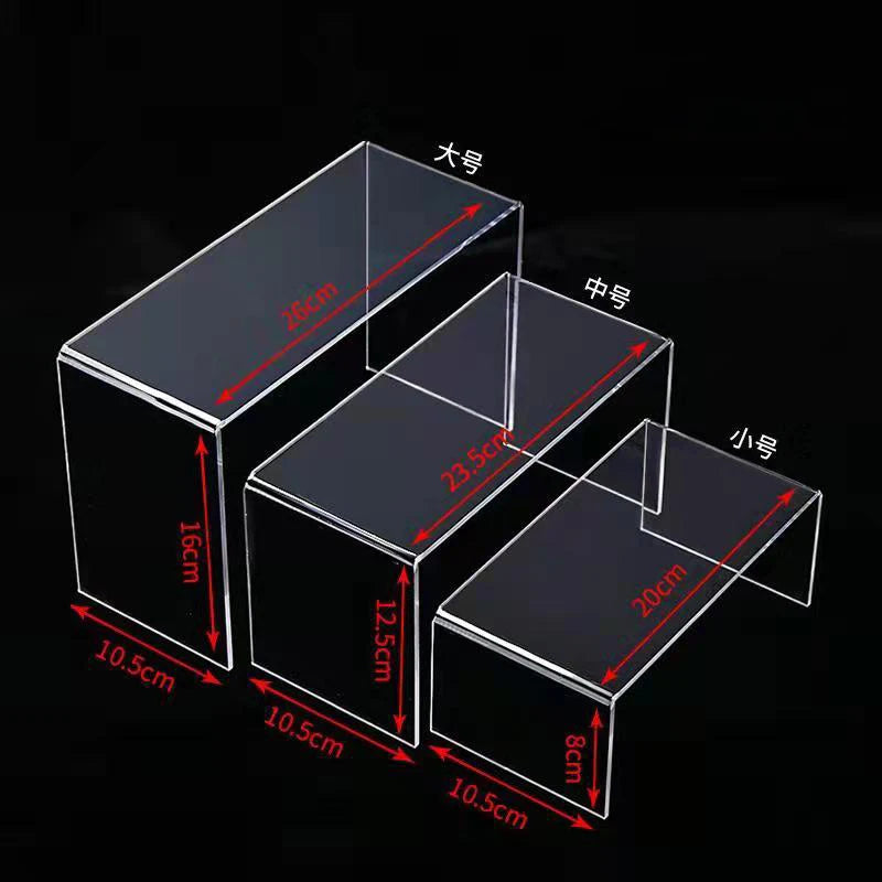 Acrylic Riser,Rectangular Acrylic Display Stand Shelf Clear Display Risers for Decor,Cake,Funko Pop,Retail Shoe Showcase Shelves